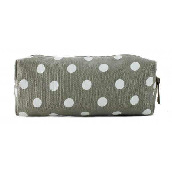 PC-D - Miss Lulu Canvas Pencil Case Polka Dot Grey PC-D - Miss Lulu Canvas Pencil Case Polka Dot Grey